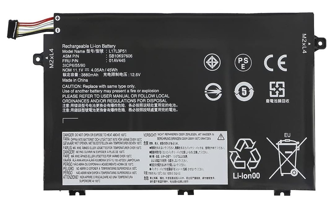 (billede for) Batteri til Lenovo ThinkPad SB10K97606 SB10K97608 01AV4444 L17C3P51 L17M3P52 SB10K97609 01AV445 L17L3P51
