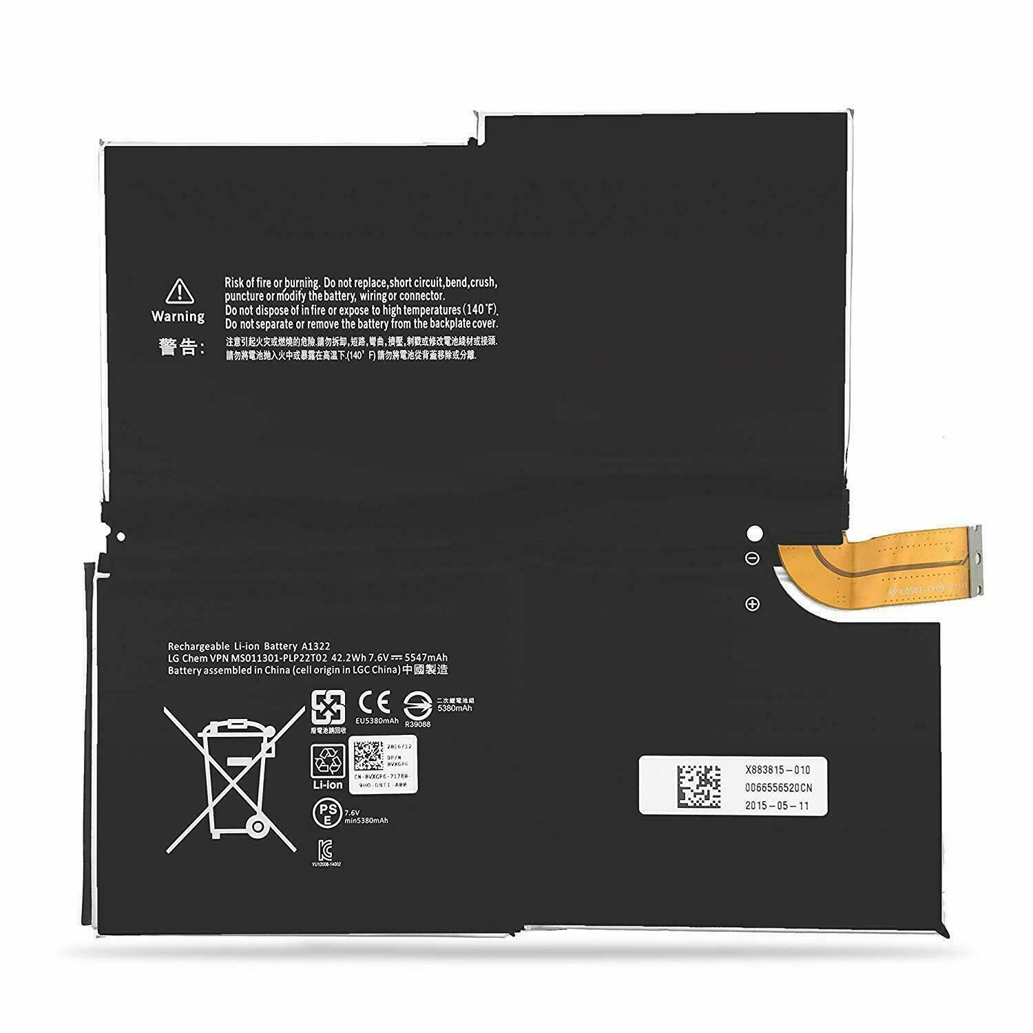 (billede for) Batteri til G3HTA005H Microsoft Surface Pro 3 1631 1577-9700 Tablet G3HTA009H MS011301-PLP22T02