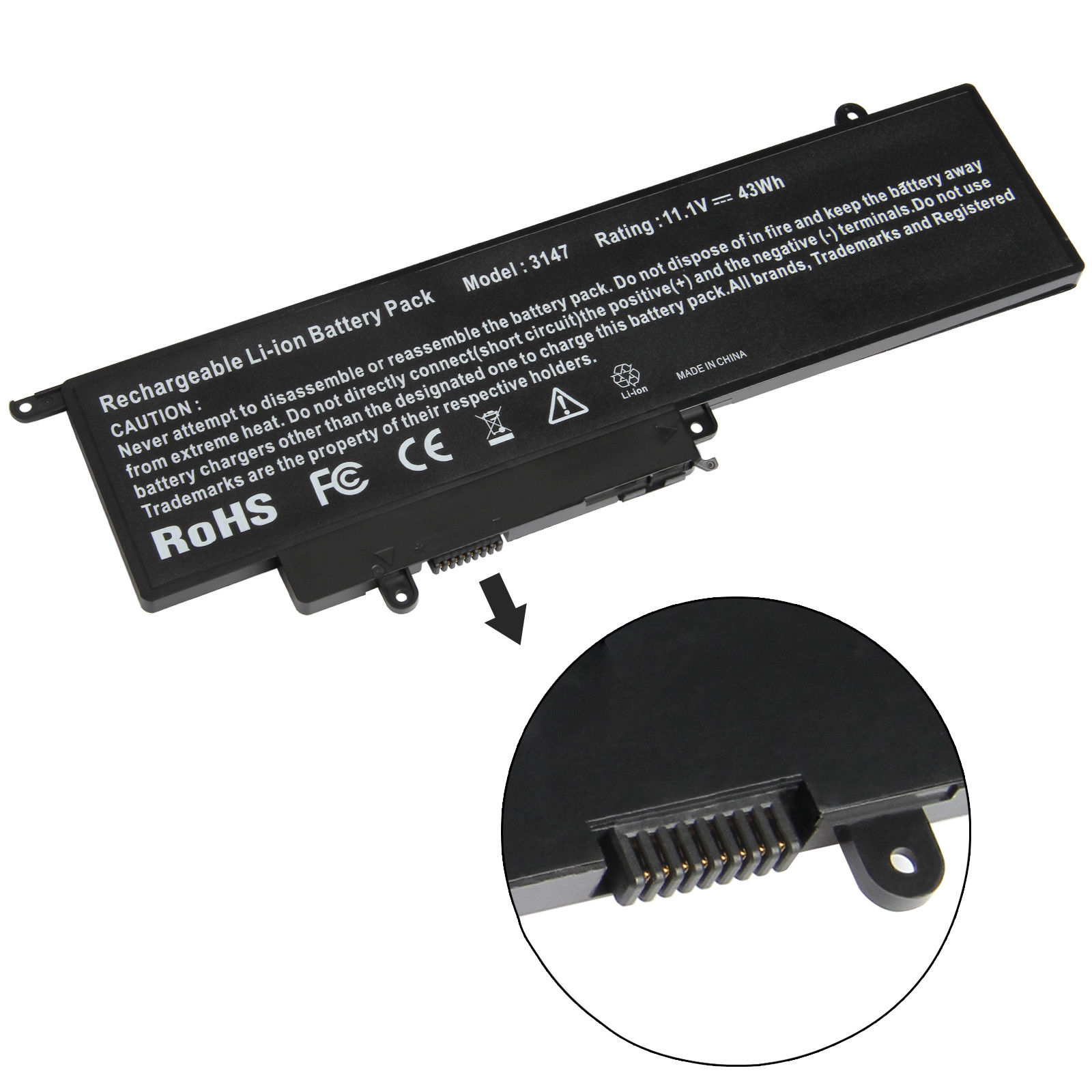 Batteri til GK5KY Dell Inspiron 11 3147 3000 3152 13 7347 7352 (kompatibelt)