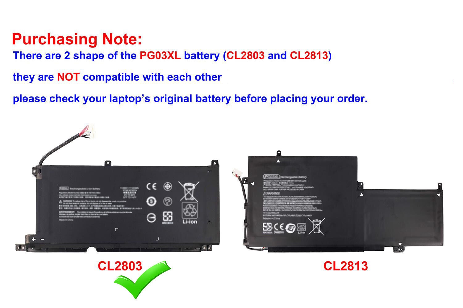 Modal Additional Images for Batteri til PG03XL HSTNN-DB9G HP Pavilion Gaming 15-DK0020TX DK0021TX DK0131TX HSTNN-DB9G